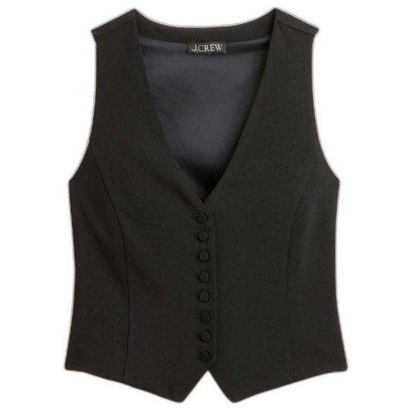 J. Crew Tops - J. Crew Slim-fit Tuxedo Vest in City Crepe In Black Full Lining BV833 Size 4